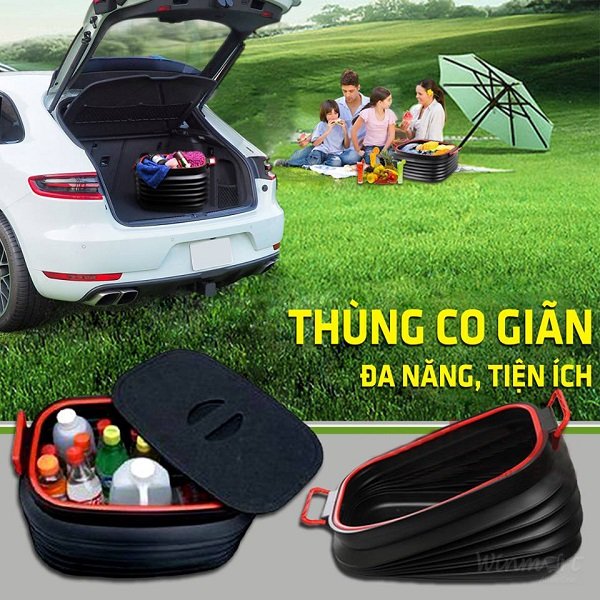 Thùng gấp gọn dung tích 40l dùng cho ô tô an toàn và tiện dụng