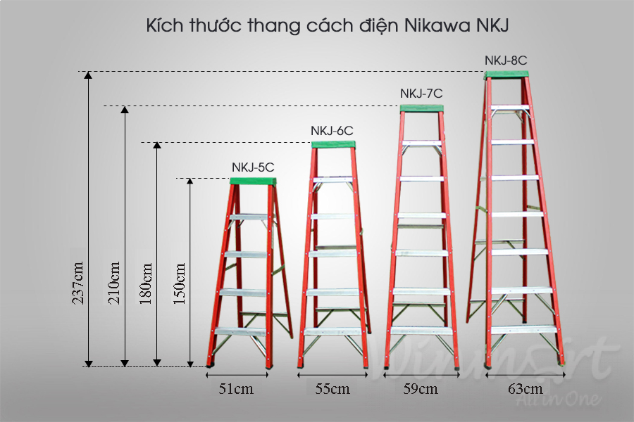 Thang cách điện chữ A Nikawa NKJ-6C an toàn và tiện dụng