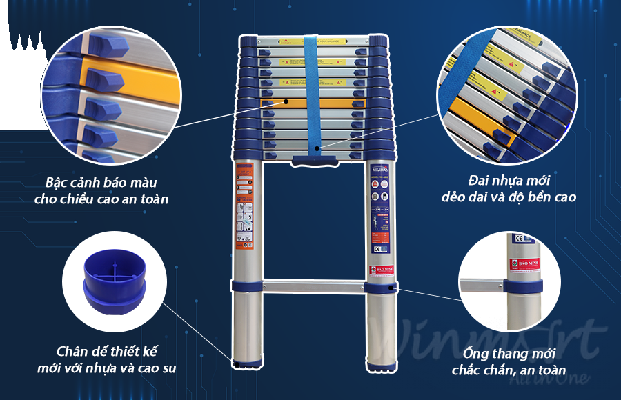 Thang nhôm rút đơn cải tiến NK-38NS